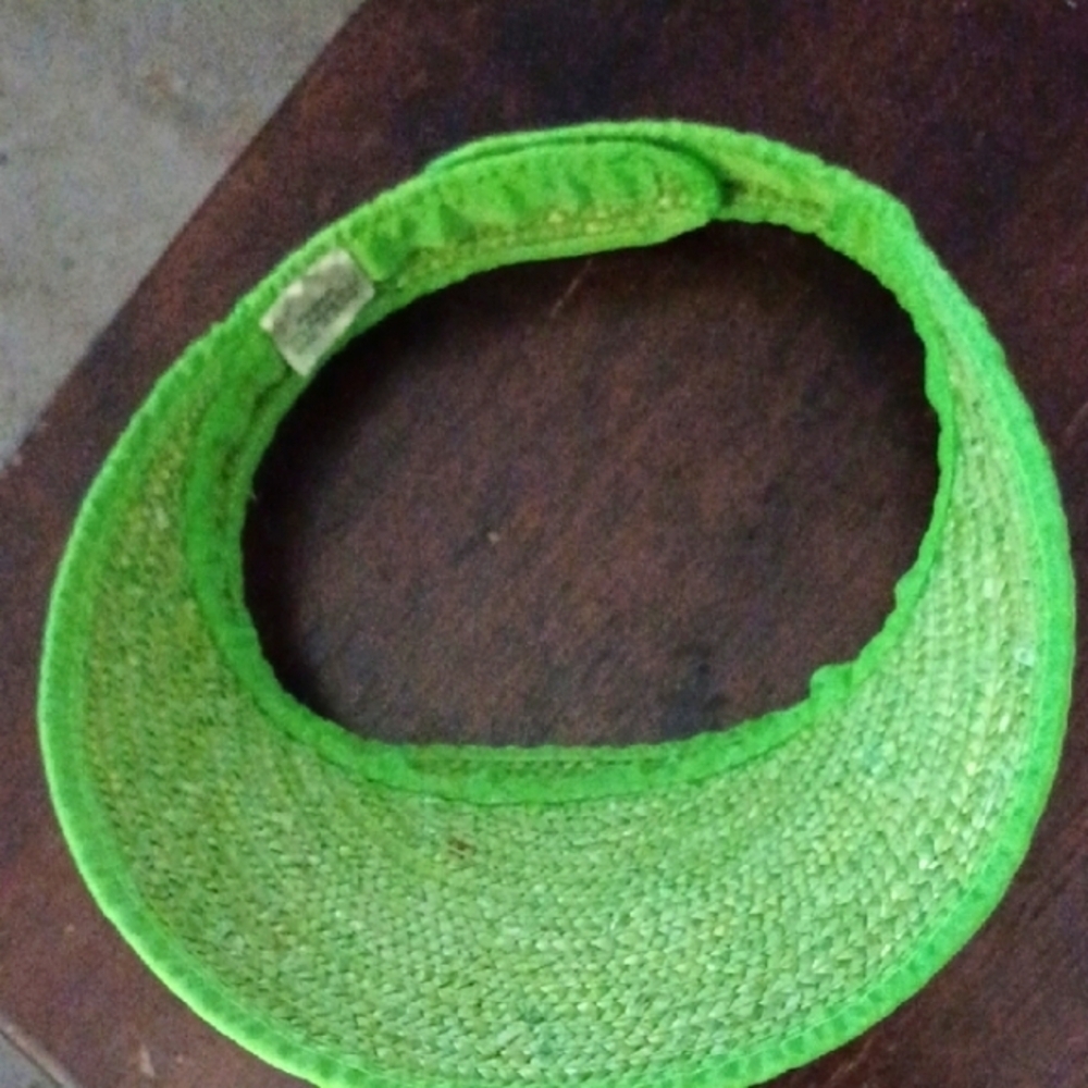 Green Woven Sun Visor Hat - Picture 5 of 6